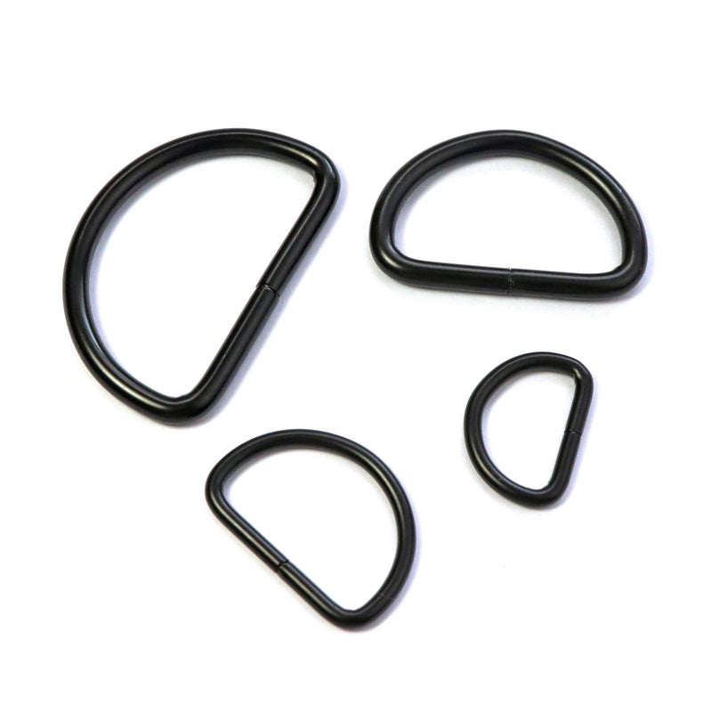 Millennial Essentials Metal D Ring Non Welded D-Rings Electroplated Black Assorted 0.5 Inch, 0.75 Inch, 1 Inch, 1.25 Inch (100 Pack) - Image 4